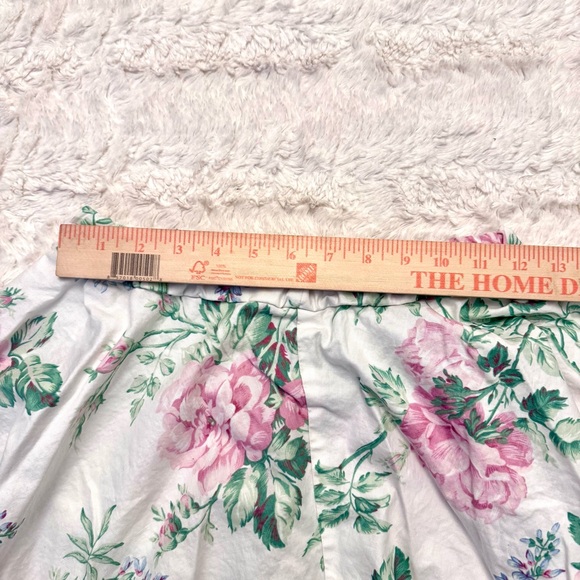 Vintage Handmade White Floral Skirt | Pink Flowers | Elastic Waist size 25 - 27 - Picture 3 of 6